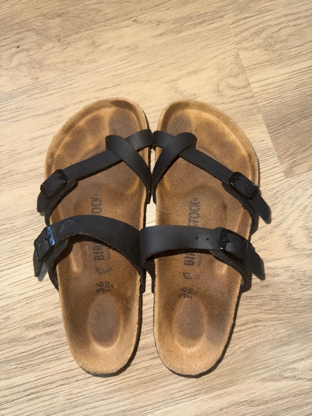 Birkenstock Mayari Black Birko-Flor Sandals Size 36 Women’s 5-5.5 Toe Loop